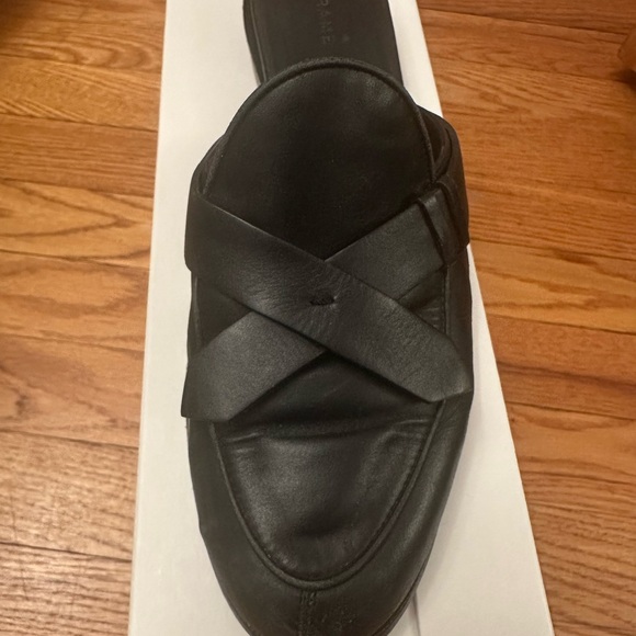 Frame Denim Black Leather Loafers - Picture 1 of 3